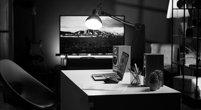 A creative workstation at the studio